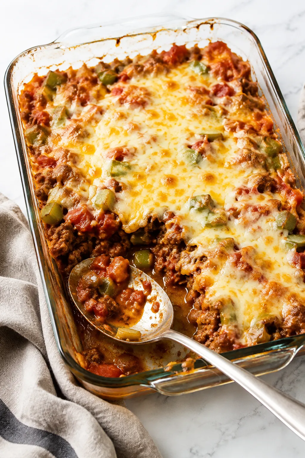 Oven-Baked 4-Ingredient Amish Beef and Bell Pepper Bake