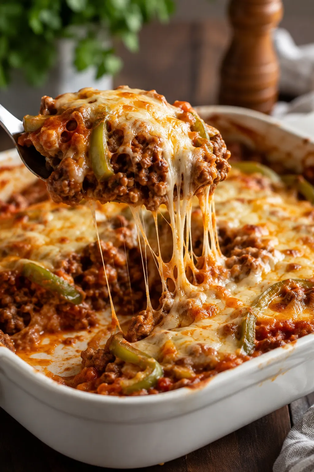 Oven-Baked 4-Ingredient Amish Beef and Bell Pepper Bake