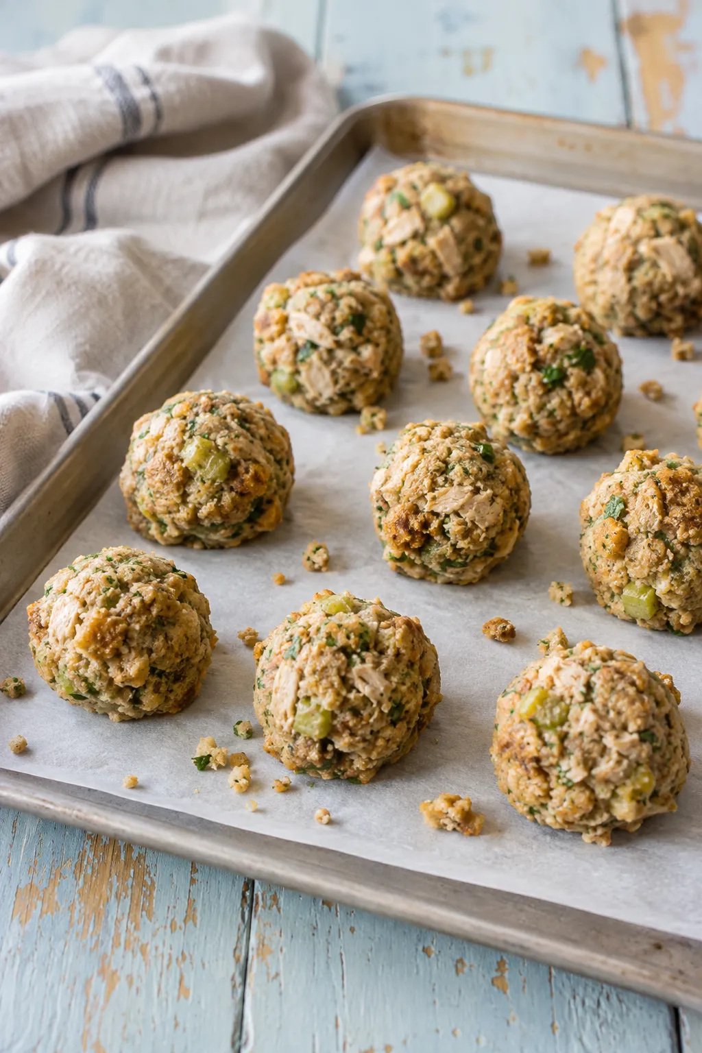Leftover Turkey Stuffing Balls