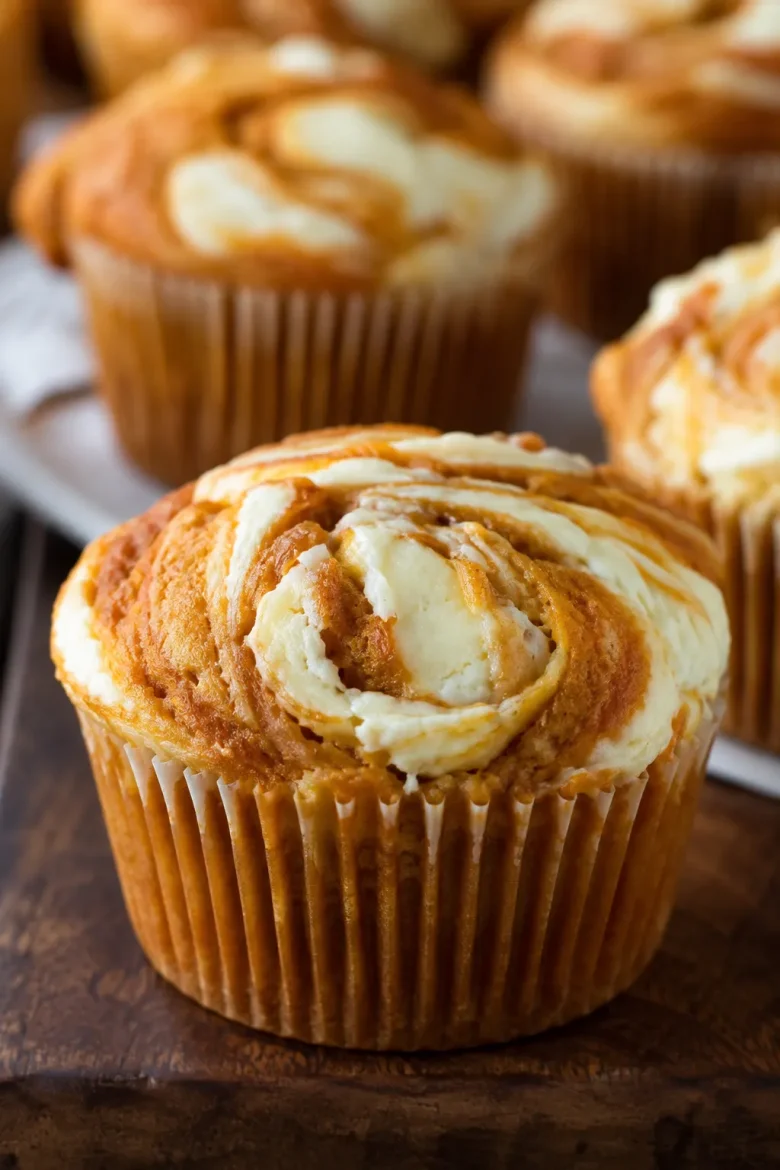 Pumpkin Cream Cheese Swirl Muffins