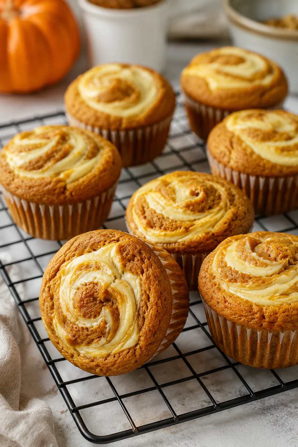 Pumpkin Cream Cheese Swirl Muffins