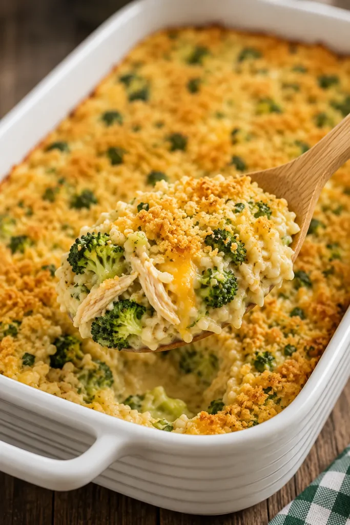 Cooked broccoli drained well for Creamy Velveeta Broccoli Chicken Rice Casserole