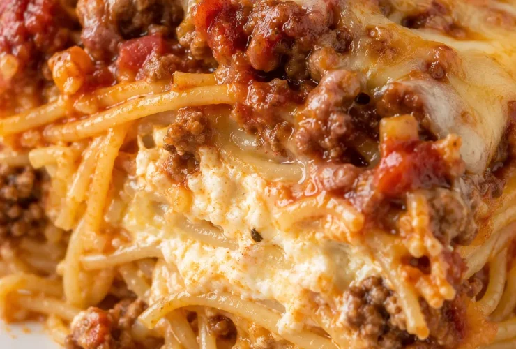 Baked Cream Cheese Spaghetti Casserole
