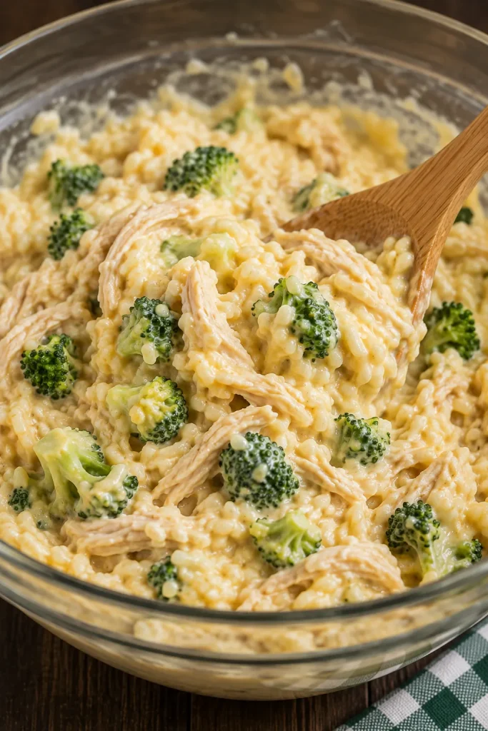 Broccoli Rice Chicken and Cheese Casserole Recipe