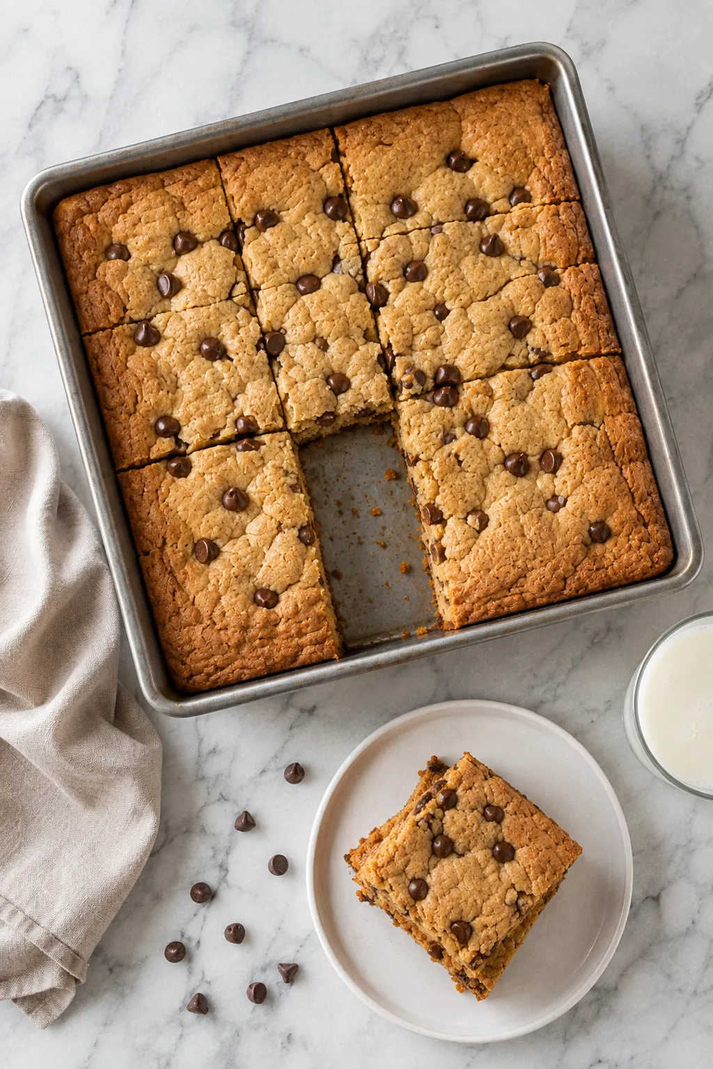 4-Ingredient Lazy Chocolate Chip Cookie Bars
