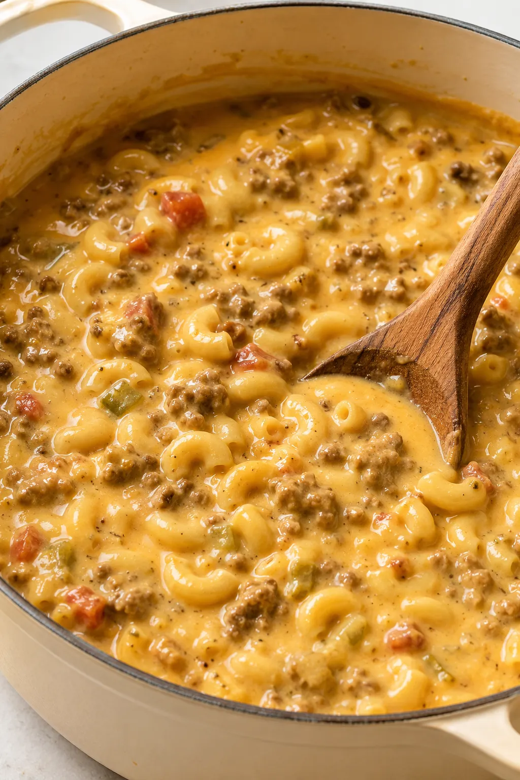 One-Pot Macaroni Cheeseburger Soup