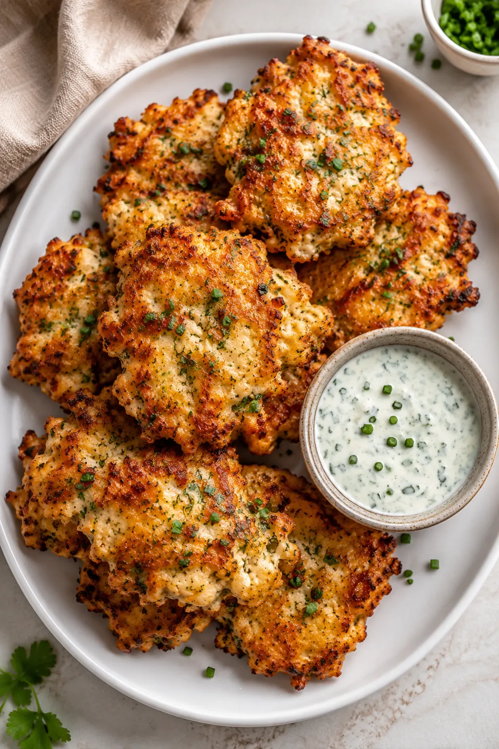 Cheesy Chicken Fritters