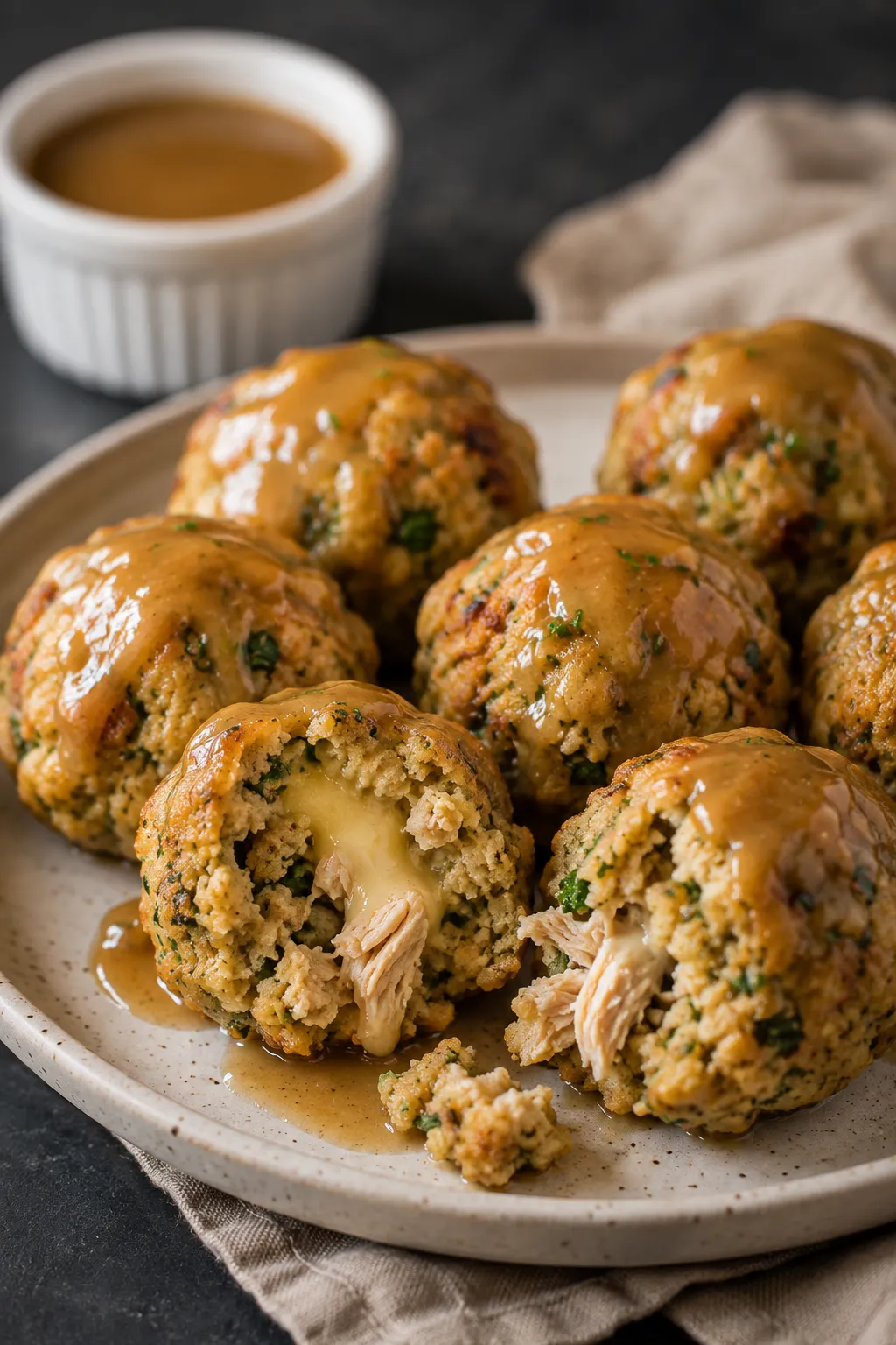 Leftover Turkey Stuffing Balls