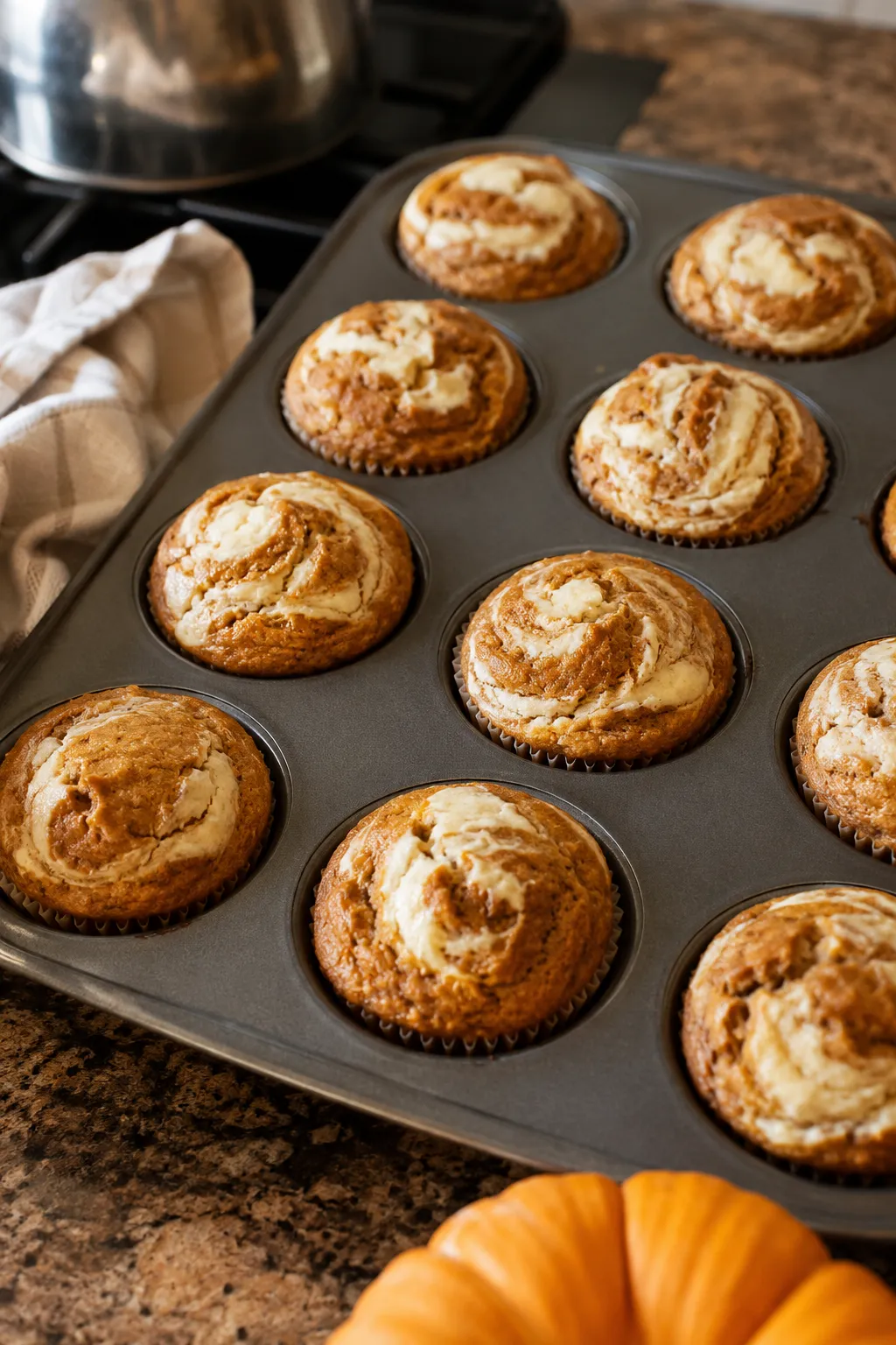 Pumpkin Cream Cheese Swirl Muffins