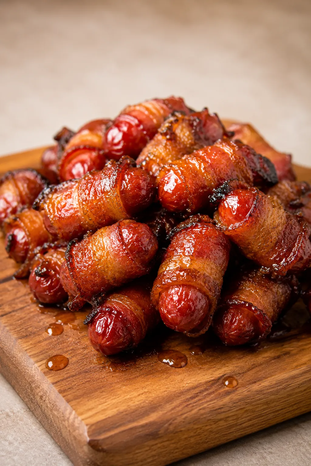 BACON WRAPPED SMOKIES WITH BROWN SUGAR AND BUTTER