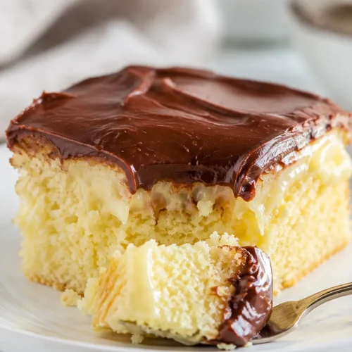 Boston Cream Poke Cake