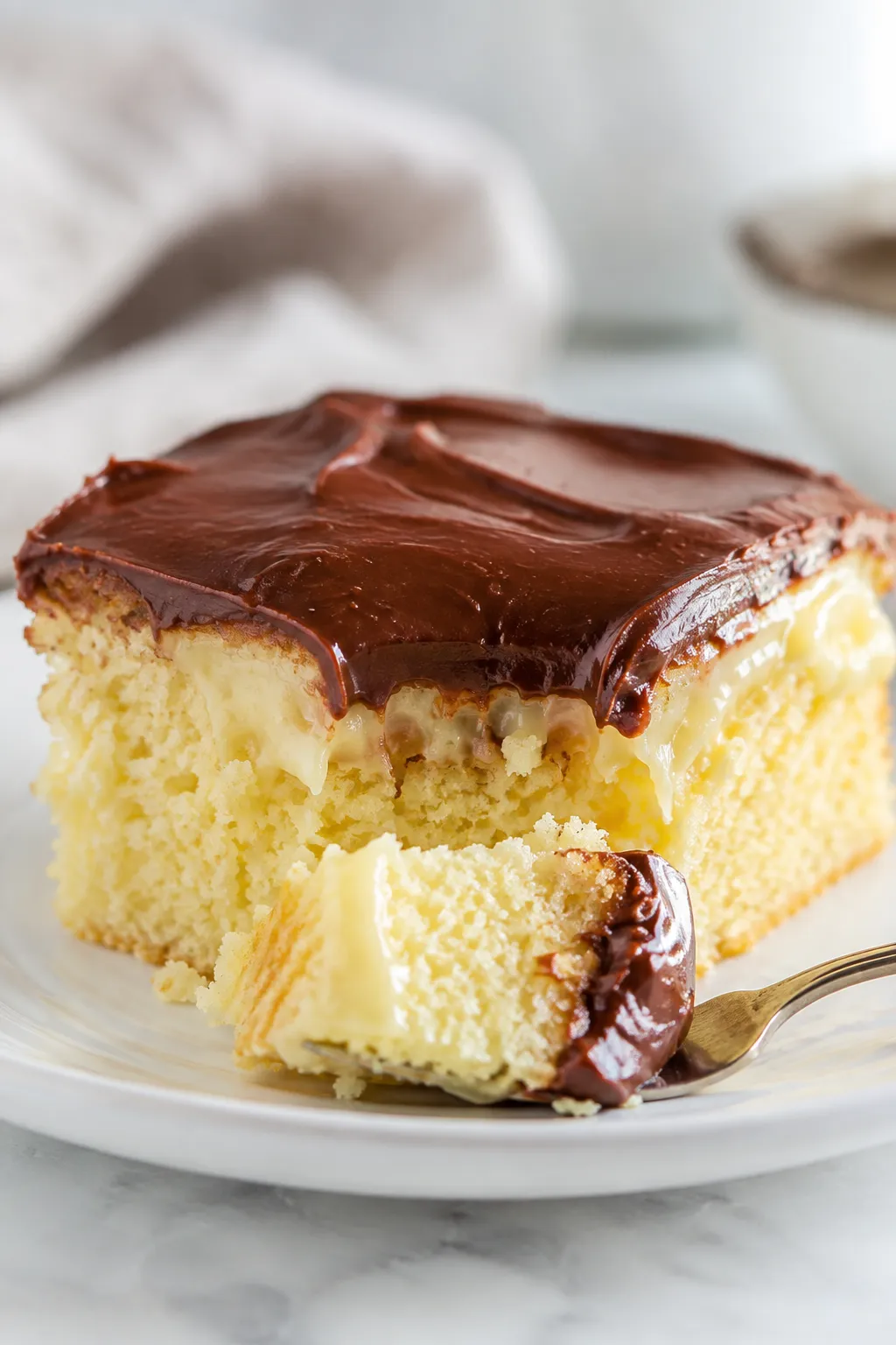 Boston Cream Poke Cake