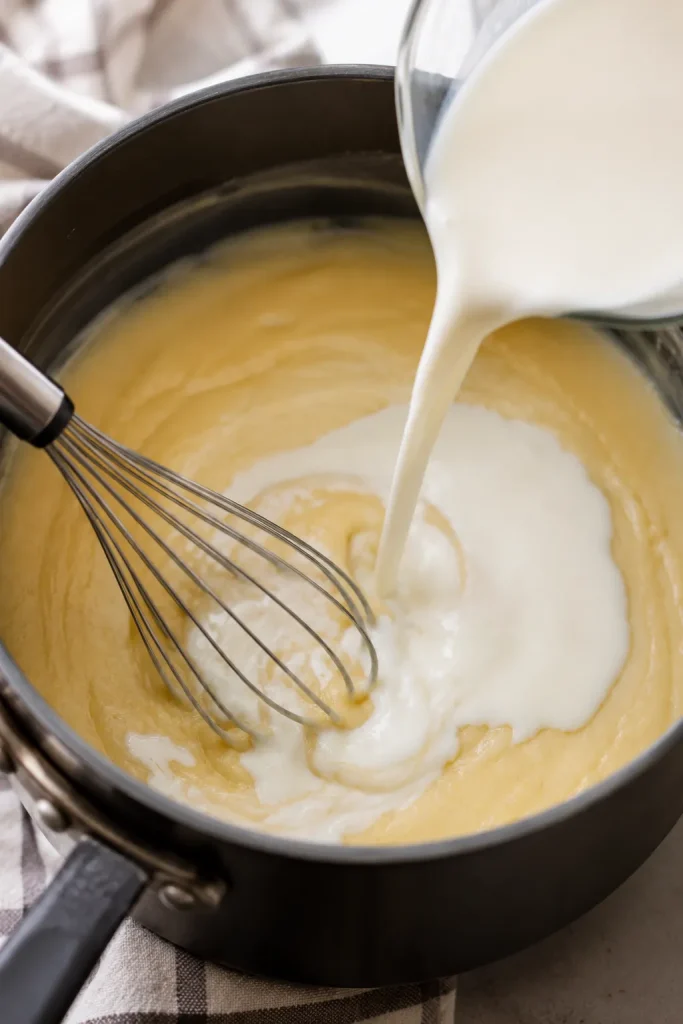 mixing the cheese