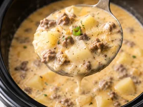 Crockpot Creamy Potato & Hamburger Soup Recipe