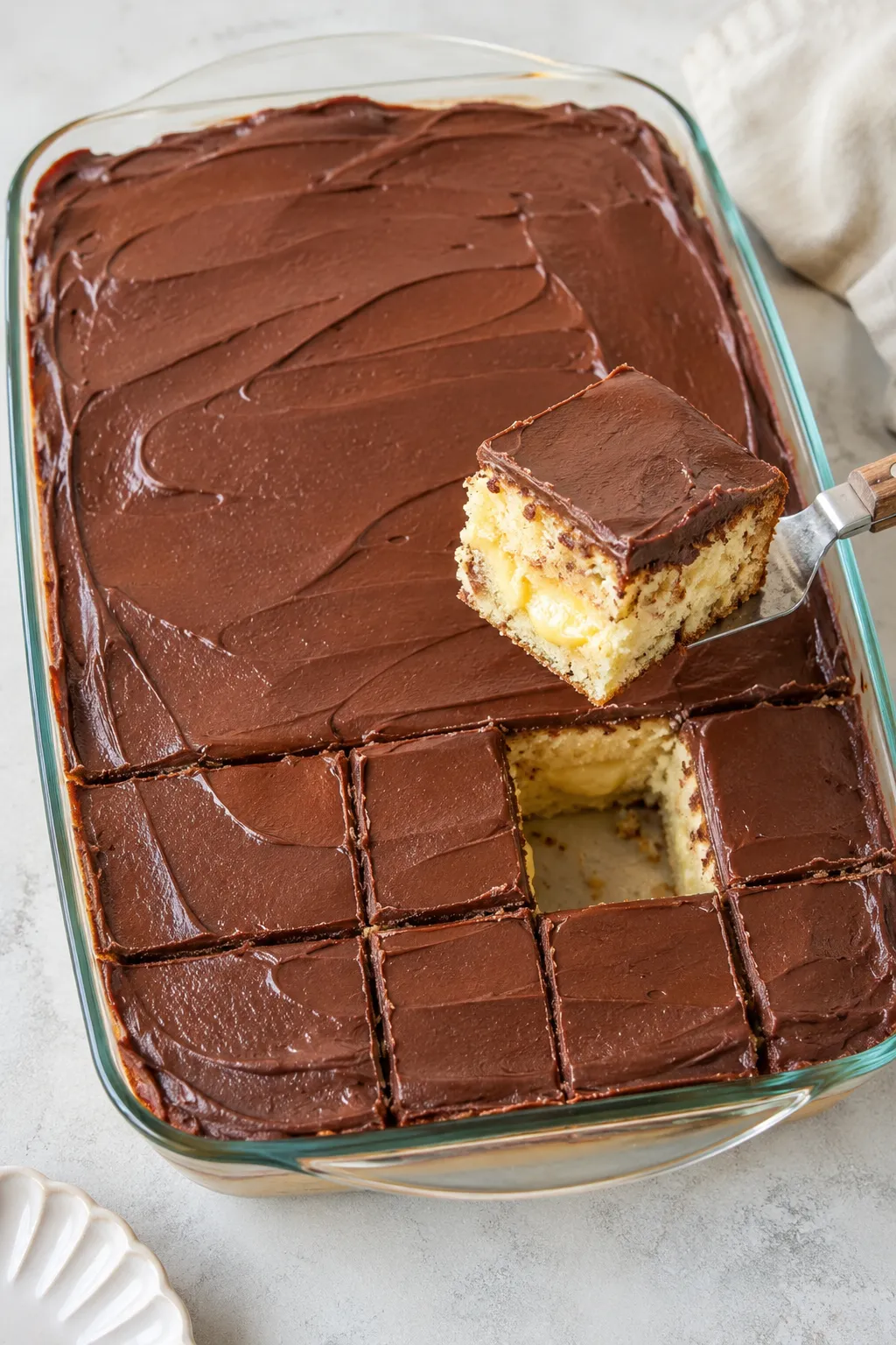 Boston Cream Poke Cake