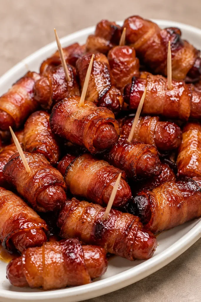 BACON WRAPPED SMOKIES WITH BROWN SUGAR AND BUTTER