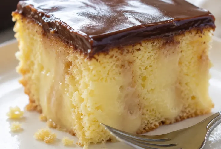 Boston Cream Poke Cake