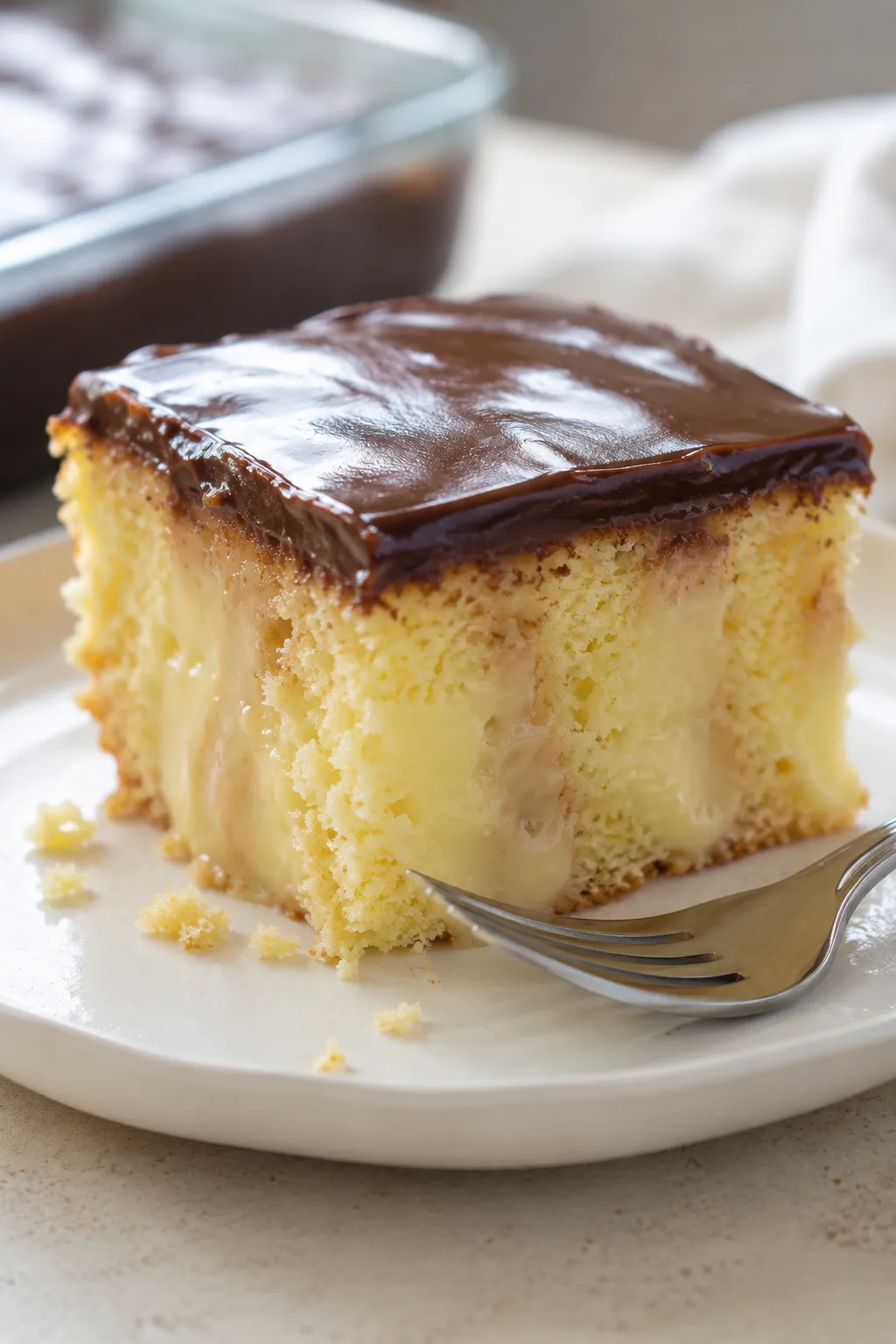 Boston Cream Poke Cake