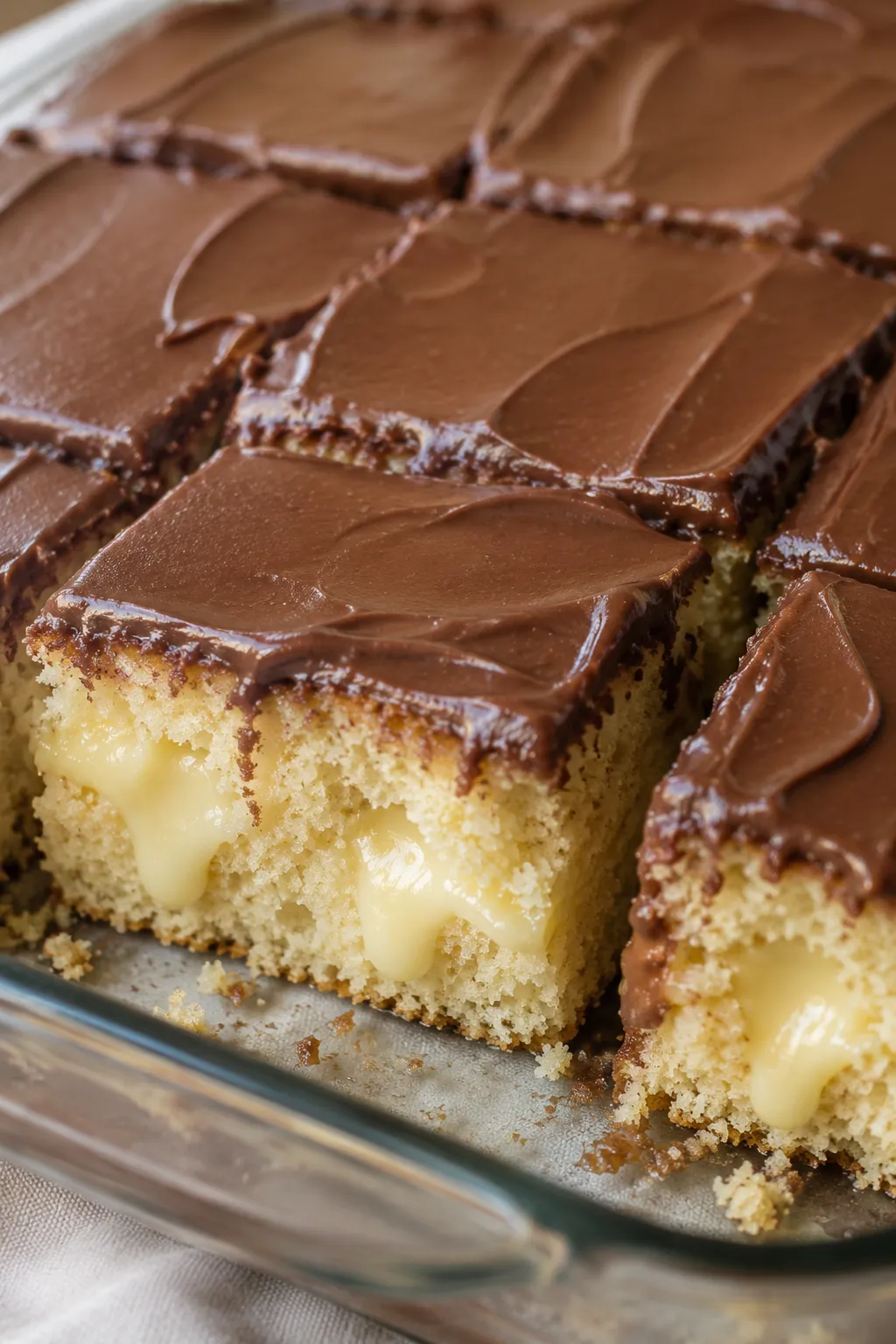 Boston Cream Poke Cake