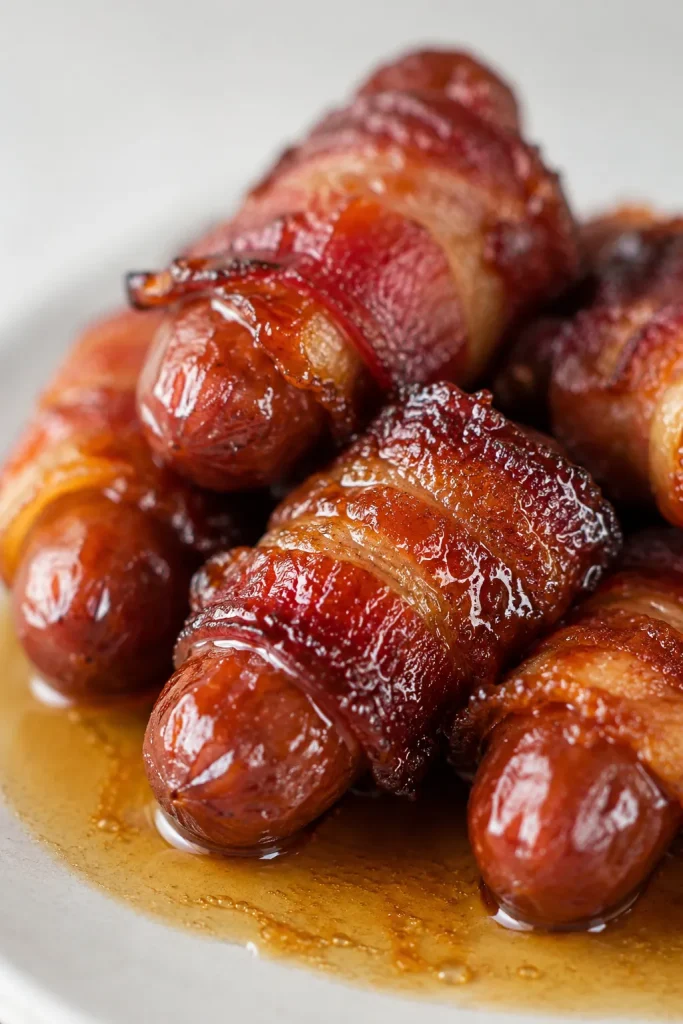 BACON WRAPPED SMOKIES WITH BROWN SUGAR AND BUTTER