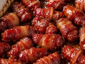 BACON WRAPPED SMOKIES WITH BROWN SUGAR AND BUTTER
