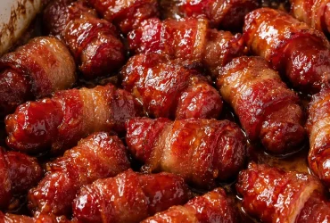 BACON WRAPPED SMOKIES WITH BROWN SUGAR AND BUTTER