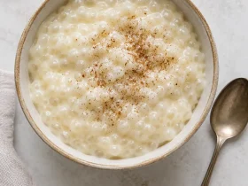 Creamy homemade tapioca pudding with tender pearl tapioca
