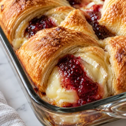 Oven baked 3-ingredient crescent brie bites ready to serve