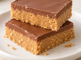 Peanut butter and graham cracker bars topped with milk chocolate