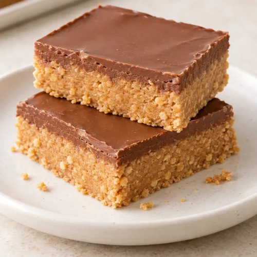 Peanut butter and graham cracker bars topped with milk chocolate