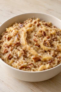 Thick coconut pecan frosting cooled until spreadable
