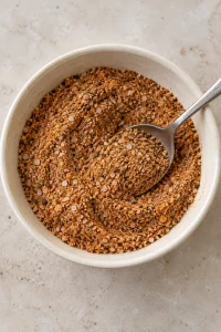 Steak seasoning mixed evenly after the brown sugar clumps are broken up.